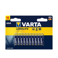 Батарейка VARTA LONGLIFE AAA мизинчиковая LR03 1,5 В (10 шт.)