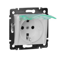 Розетка Legrand Valena 695641 скрытая установка белая с заземлением со шторками с крышкой