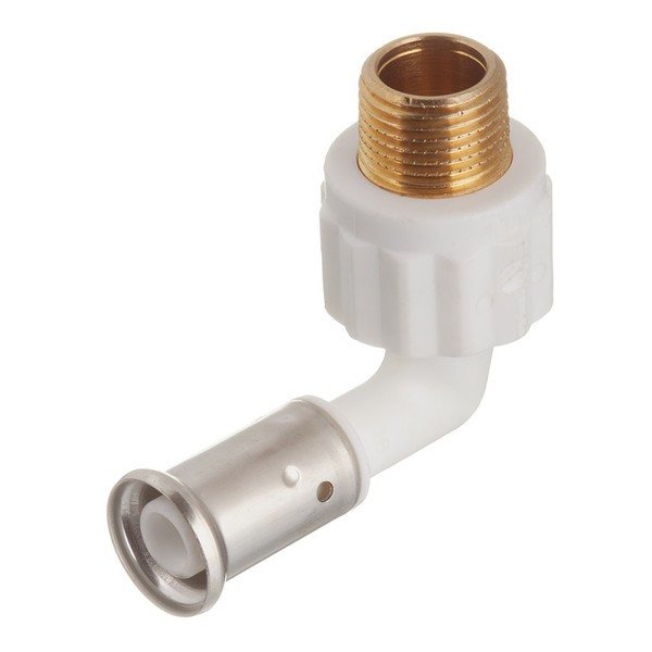 Угол Henco (5PKW-1604) 16(пресс) х 1/2 НР(ш) PVDF белый