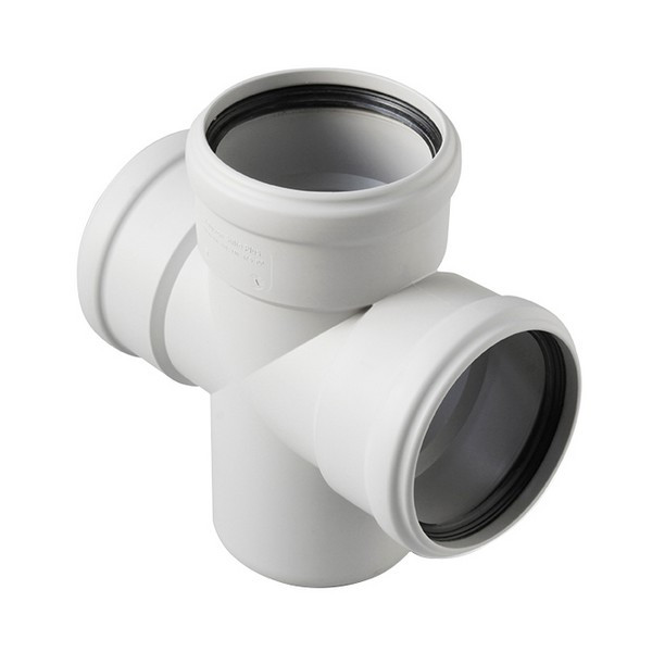 Крестовина Pro Aqua Stilte Plus d110х110х110 мм 87,5° пластиковая шумопоглощающая одноплоскостная для внутренней канализации