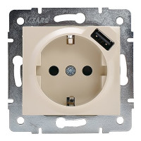 Розетка USB Lezard KARINA 707-0388-181 скрытая установка крем с заземлением один модуль USB