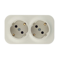 Розетка Legrand Quteo 782243 двойная открытая установка слоновая кость с заземлением