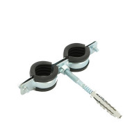 Хомут для труб Walraven Cobra BIS 3/4" двойной с резиновым уплотнителем шпилька/дюбель