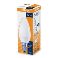 Лампа накаливания Osram CLAS B FR 60 Вт E14 свеча 2700К теплый белый свет 220 В матовая