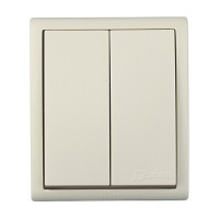Выключатель Simon 15 Aqua 1594398-031 двухклавишный открытая установка слоновая кость IP54