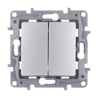 Переключатель Legrand Etika 672412 двухклавишный на 2 направления скрытая установка алюминий