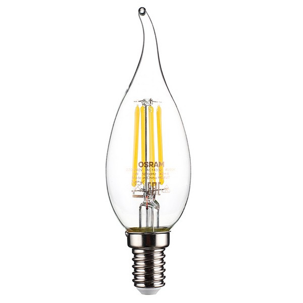 Лампа светодиодная Osram 5 Вт E14 свеча на ветру FC37 4000К естественный белый свет 220 В