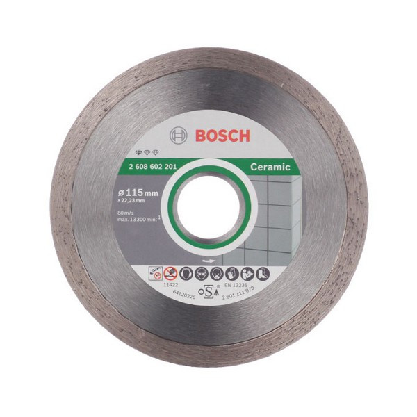 Диск алмазный по керамике Bosch Professional (2608602201) 115x22,2x1,7 мм сплошной сухой рез