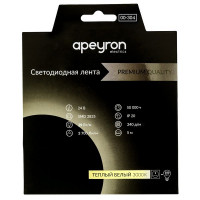 Лента светодиодная SMD 2835 Apeyron RAY PRO 3000К теплый белый свет 38 Вт 24 В IP20 5 м