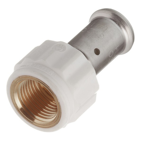 Муфта Henco (18PKW-1604) 16(пресс) х 1/2 ВР(г) PVDF белая