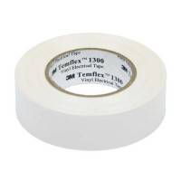 Изолента 3M Temflex 1300 ПВХ белая 15 мм 10 м