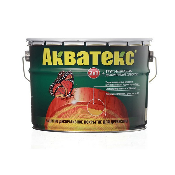 Антисептик Акватекс декоративный для дерева бесцветный 9 л