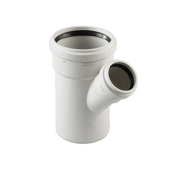 Тройник Pro Aqua Stilte Plus d110х58 мм 45° пластиковый шумопоглощающий для внутренней канализации