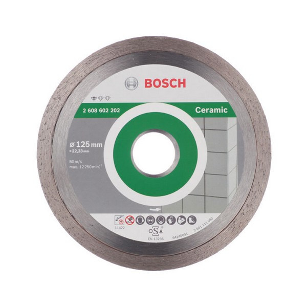 Диск алмазный по керамике Bosch Professional (2608602202) 125x22,2x1,6 мм сплошной сухой рез