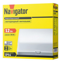 Светильник светодиодный накладной Navigator NBL 215х215х60 мм 12 Вт 170-264 В 4000К естественный белый свет IP54 квадратный белый с влагозащитой