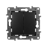 Выключатель Legrand Etika 672602 двухклавишный скрытая установка антрацит