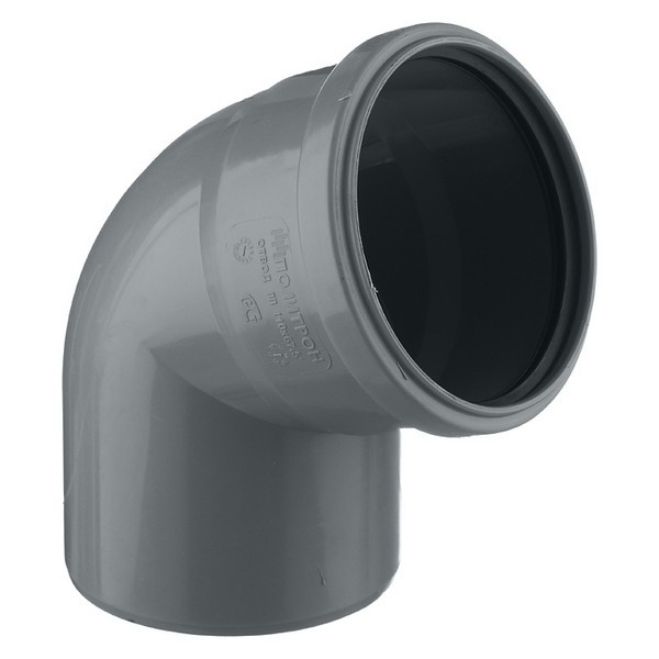 Отвод Pro Aqua Comfort d110 мм 67° пластиковый для внутренней канализации
