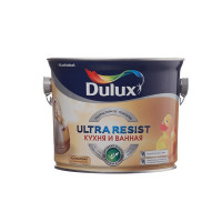 Краска водно-дисперсионная Dulux Ultra Resist кухня и ванная моющаяся полуматовая белая основа BW 2,5 л