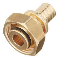 Соединитель прямой Stout (SFA-0034-001634) 16 мм х 3/4 ЕК с накидной гайкой латунный