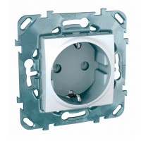 Розетка Schneider Electric Unica MGU5.037.18ZD скрытая установка белая с заземлением со шторками