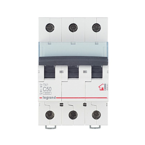 Автоматический выключатель Legrand TX3 (404061) 3P 50А тип C 6 кА 400 В на DIN-рейку
