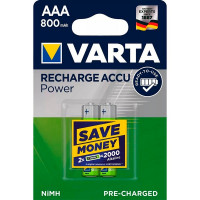 Аккумулятор VARTA AAA мизинчиковый LR03 1,2 В 800 мАч (2 шт.)
