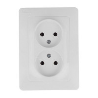 Розетка с рамкой Schneider Electric Blanca BLNRS000021 двойная скрытая установка белая без заземления