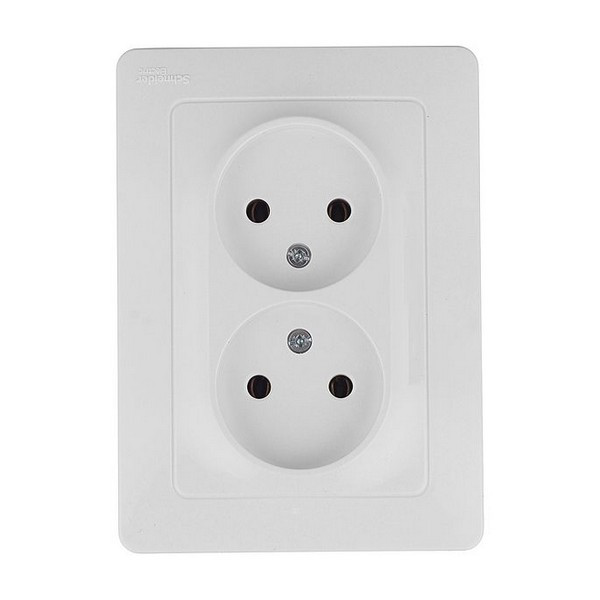 Розетка с рамкой Schneider Electric Blanca BLNRS000021 двойная скрытая установка белая без заземления