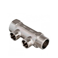 Коллектор VALTEC (VTc.500.N.0502) 3/4 ВР(г) х 2 выхода 1/2 НР(ш) х 3/4 НР(ш)