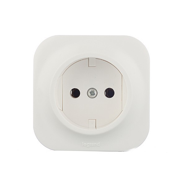 Розетка Legrand Quteo 782210 открытая установка белая без заземления