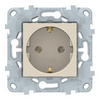 Розетка Schneider Electric Unica NEW NU503644 скрытая установка бежевая с заземлением винтовой зажим