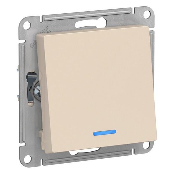 Переключатель Schneider Electric Atlas Design ATN000263 одноклавишный на 2 направления скрытая установка бежевый с подсветкой
