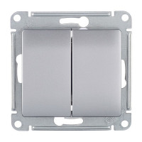 Выключатель Schneider Electric Glossa GSL000351 двухклавишный скрытая установка алюминий