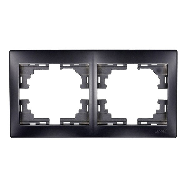 Рамка Lezard MIRA 701-4200-147 двухместная горизонтальная черный бархат