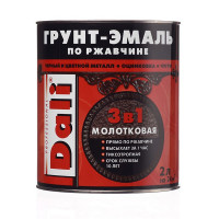 Грунт-эмаль по ржавчине Dali молотковая черная 3в1 глянцевая 2 л