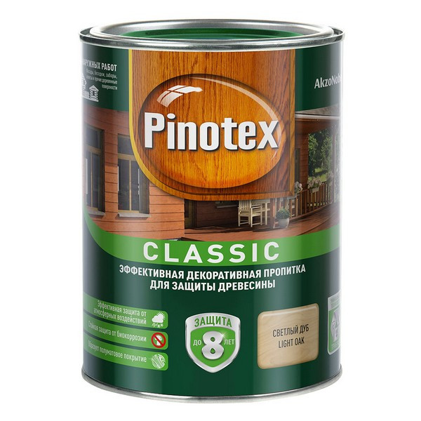 Антисептик Pinotex Classic декоративный для дерева светлый дуб 1 л