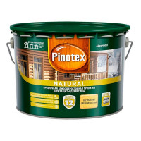 Антисептик Pinotex Natural декоративный для дерева древесно-желтый 9 л