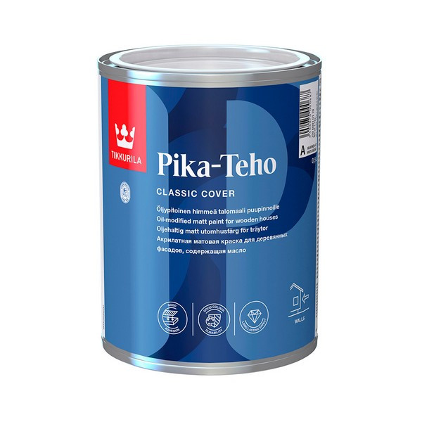 Краска водно-дисперсионная для деревянных фасадов Tikkurila Pika-Teho белая основа А 0,9 л