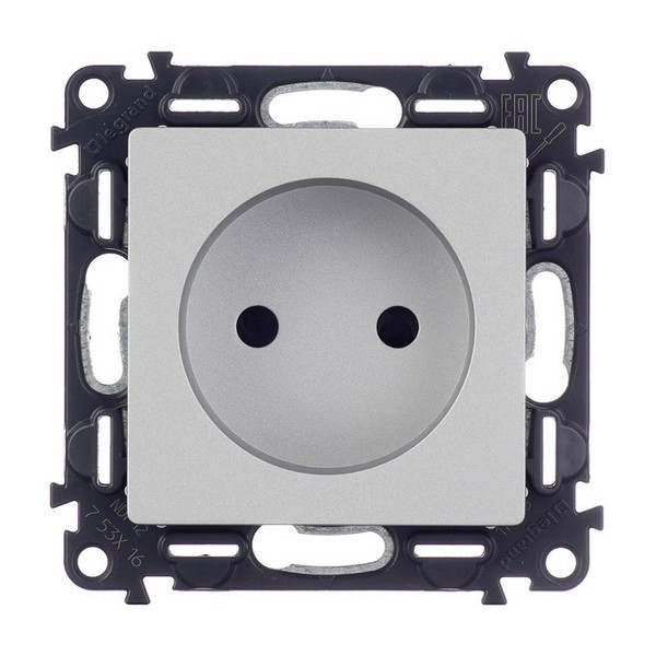 Розетка Legrand Valena LIFE 753616 скрытая установка алюминий со шторками