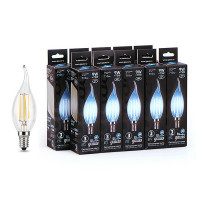Лампа светодиодная Gauss Filament 9 Вт E14 филаментная свеча на ветру 4100К естественный белый свет 150-265 В прозрачная (10 шт.)