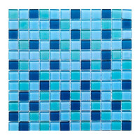 Мозаика Lavelly Crystal синий микс стеклянная 300х300х4 мм глянцевая