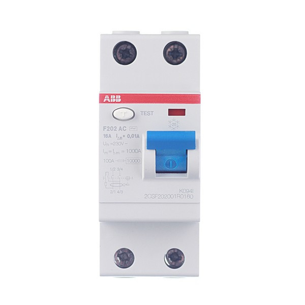 УЗО ABB F202 (2CSF202001R0160) 16А 10 мА 2Р тип АС 10 кА