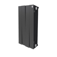 Радиатор биметаллический Royal Thermo Piano Forte 500 мм 4 секции 1" боковое подключение 591х320 мм черный
