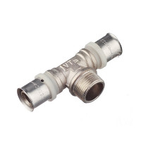 Тройник VALTEC (VTm.233.N.200520) 20(пресс) х 3/4 НР(ш) х 20(пресс)