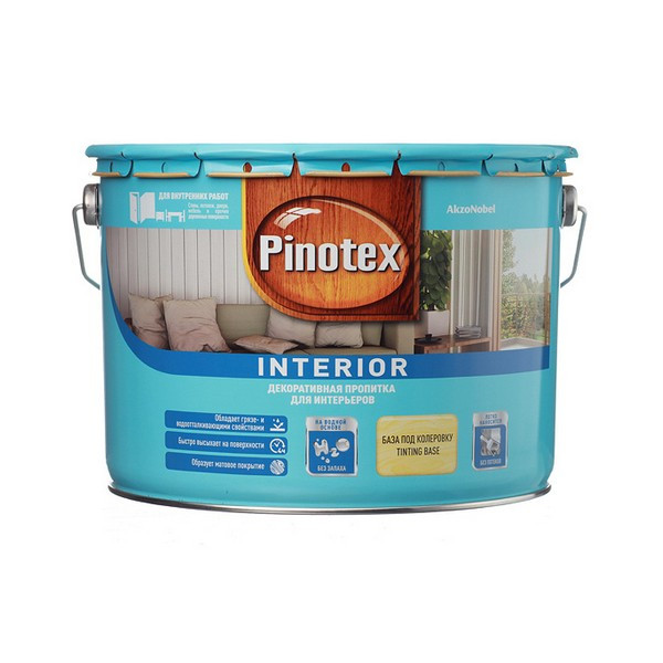 Антисептик Pinotex Interior декоративный для дерева бесцветный 9 л