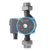 Циркуляционный насос для систем отопления Stout 25/40-180 (SPC-0001-2540180) DN25 подъем 4 м 180 мм с гайками