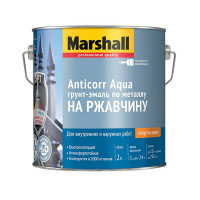 Грунт-эмаль по ржавчине Marshall Anticorr Aqua белая основа BW полуглянцевая 2 л