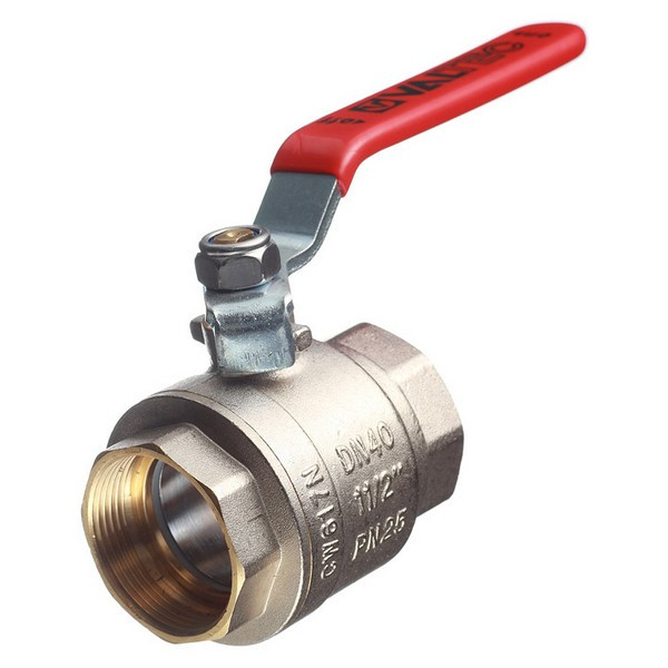 Кран шаровой латунный VALTEC Base (VT.214.N.08) 1 1/2 ВР(г) х 1 1/2 ВР(г) ручка прямой