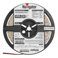 Лента светодиодная SMD 5050 Navigator 4000К естественный белый свет 14,4 Вт 12 В IP20 5 м