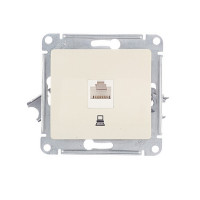 Розетка компьютерная Schneider Electric Glossa GSL000281K скрытая установка бежевый один модуль RJ45